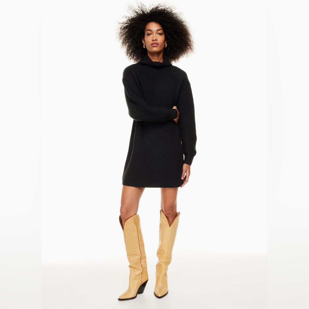 WILFRED FREE Black Turtle Neck Sweater Dress